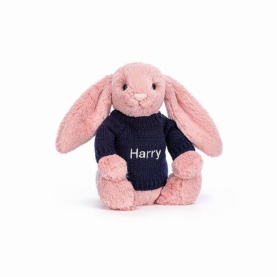 Jellycat Bashful Petal Bunny with Navy Jumper Australia | 536918IXQ